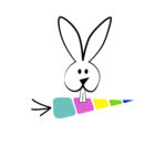 Logo - bunny with colorful carrot