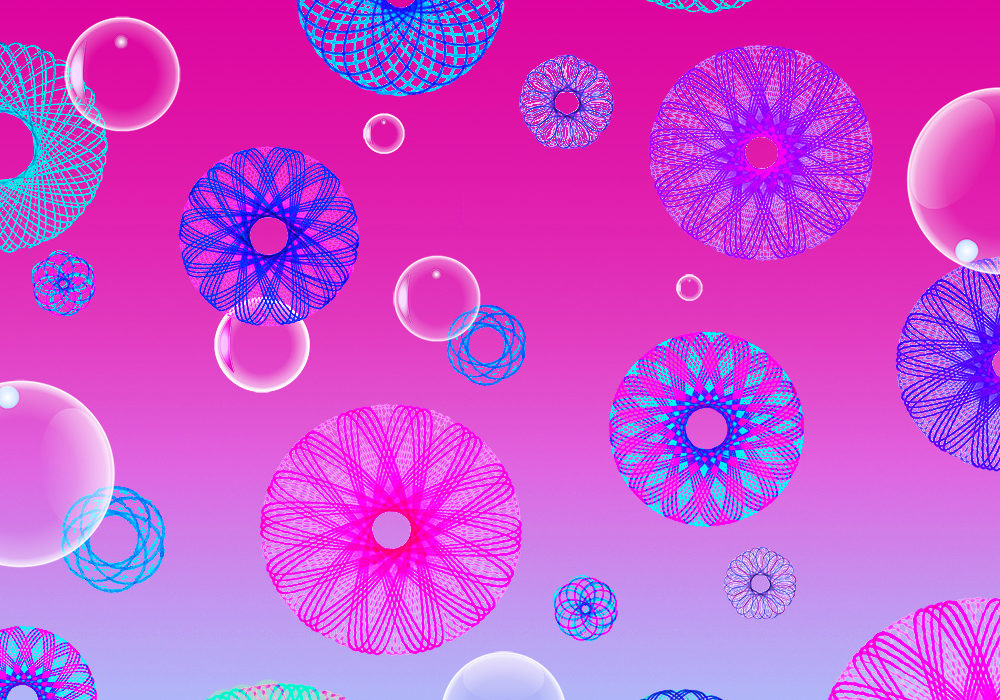 spirograph with color gradient - phone wall paper