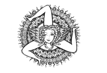 Trinacria - symbol of sicily in Mandala style